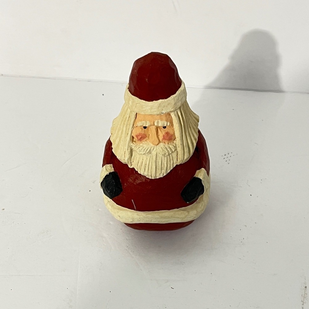 Unbranded Santa Figurine Unisex OS Red Vintage Miniature Folk Art 2 Inch